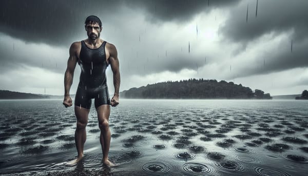 یک روز سرد و بارانی دریاچه